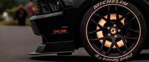 Preview wallpaper car, sportscar, wheel, black, side view