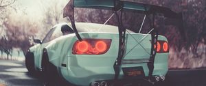 Preview wallpaper car, sportscar, white, road, art