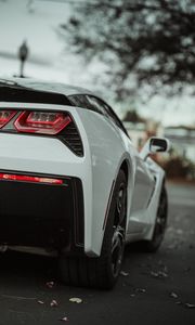 Preview wallpaper car, sportscar, white, rear view, taillights