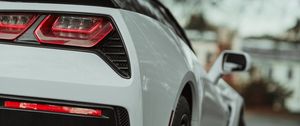 Preview wallpaper car, sportscar, white, rear view, taillights