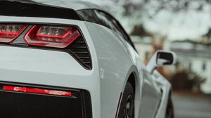Preview wallpaper car, sportscar, white, rear view, taillights