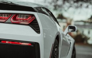 Preview wallpaper car, sportscar, white, rear view, taillights