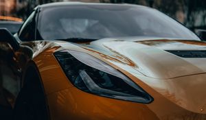 Preview wallpaper car, sportscar, yellow, front view