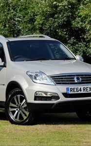 Preview wallpaper car, ssangyong, 2014, white, rexton