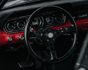 Preview wallpaper car, steering wheel, interior, speedometer