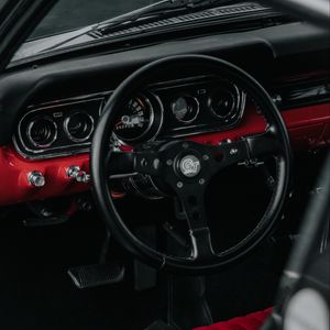 Preview wallpaper car, steering wheel, interior, speedometer