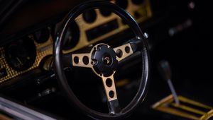 Preview wallpaper car, steering wheel, metal, black