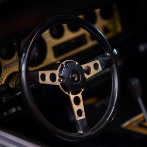 Preview wallpaper car, steering wheel, metal, black