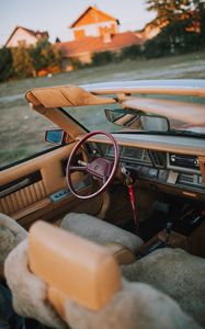 Preview wallpaper car, steering wheel, retro, blur