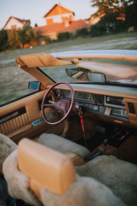 Preview wallpaper car, steering wheel, retro, blur