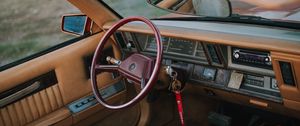 Preview wallpaper car, steering wheel, retro, blur