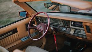 Preview wallpaper car, steering wheel, retro, blur