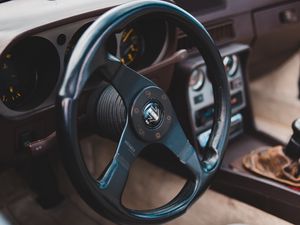 Preview wallpaper car, steering wheel, salon, retro