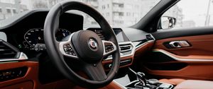 Preview wallpaper car, steering wheel, salon, interior