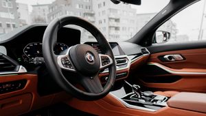 Preview wallpaper car, steering wheel, salon, interior