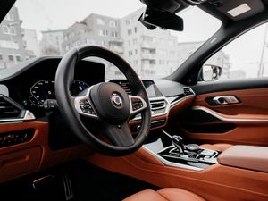 Preview wallpaper car, steering wheel, salon, interior