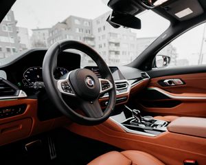 Preview wallpaper car, steering wheel, salon, interior