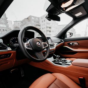 Preview wallpaper car, steering wheel, salon, interior