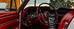 Preview wallpaper car, steering wheel, salon, seat, red