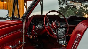 Preview wallpaper car, steering wheel, salon, seat, red