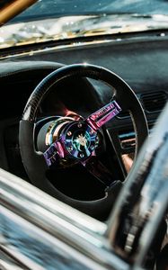 Preview wallpaper car, steering wheel, salon, tuning, retro