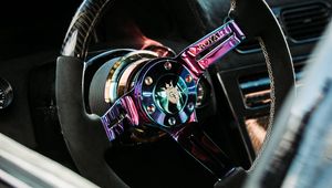 Preview wallpaper car, steering wheel, salon, tuning, retro