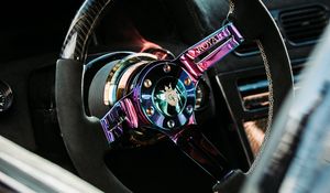 Preview wallpaper car, steering wheel, salon, tuning, retro