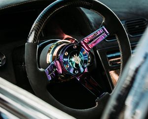 Preview wallpaper car, steering wheel, salon, tuning, retro