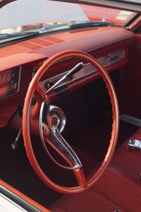 Preview wallpaper car, steering wheel, salon, retro, red