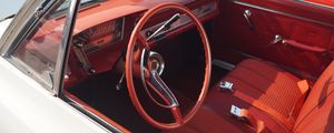 Preview wallpaper car, steering wheel, salon, retro, red