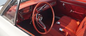 Preview wallpaper car, steering wheel, salon, retro, red