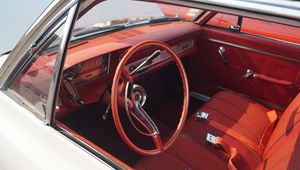 Preview wallpaper car, steering wheel, salon, retro, red