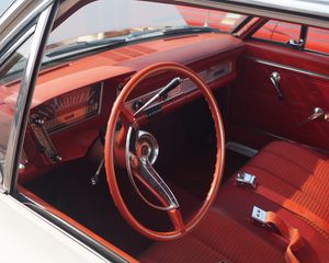 Preview wallpaper car, steering wheel, salon, retro, red