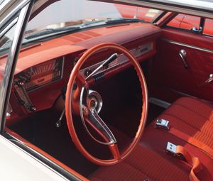 Preview wallpaper car, steering wheel, salon, retro, red