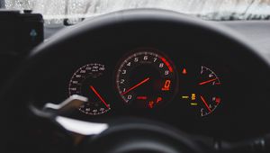 Preview wallpaper car, steering wheel, speedometer, salon