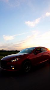 Preview wallpaper car, sunset, motion