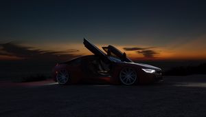 Preview wallpaper car, supercar, sports car, night, sunset