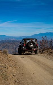 Preview wallpaper car, suv, black, off-road, mountains