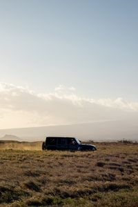 Preview wallpaper car, suv, black, field