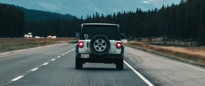 Preview wallpaper car, suv, gray, road