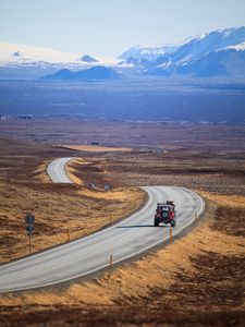 Preview wallpaper car, suv, road, winding