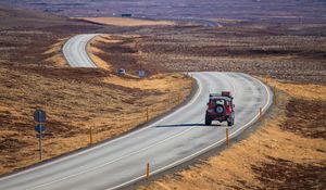 Preview wallpaper car, suv, road, winding