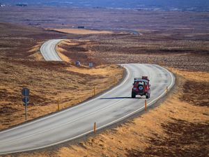 Preview wallpaper car, suv, road, winding