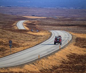 Preview wallpaper car, suv, road, winding