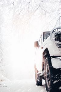 Preview wallpaper car, suv, white, snow, winter