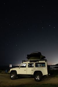 Preview wallpaper car, suv, white, stars, night