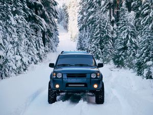 Preview wallpaper car, suv, winter, snow, offroad