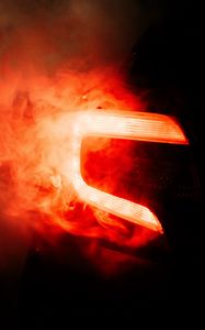 Preview wallpaper car, tailight, light, smoke, red, dark