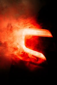 Preview wallpaper car, tailight, light, smoke, red, dark