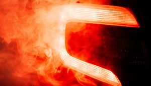 Preview wallpaper car, tailight, light, smoke, red, dark